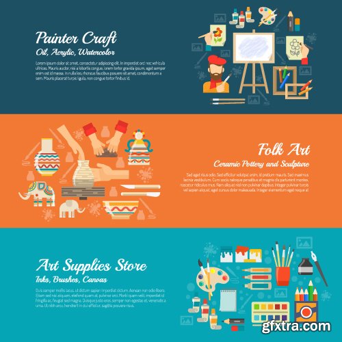 Templates flat design concept set vector 7