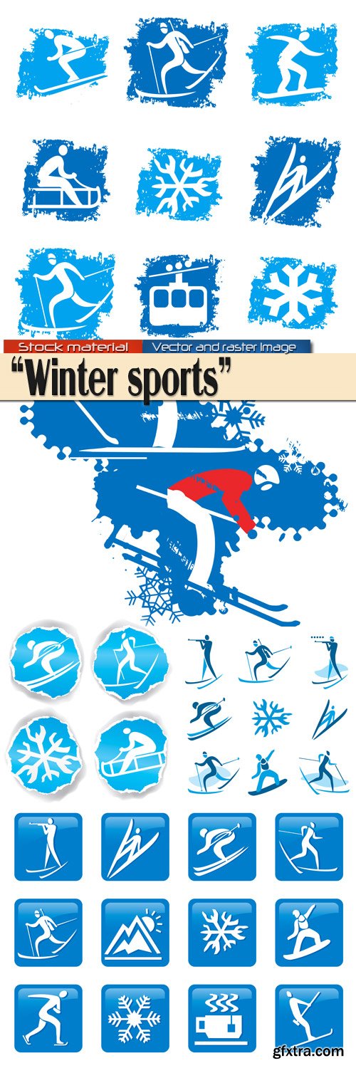 Winter sports icons