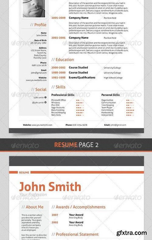 Graphicriver Professional Resume/CV 1820628