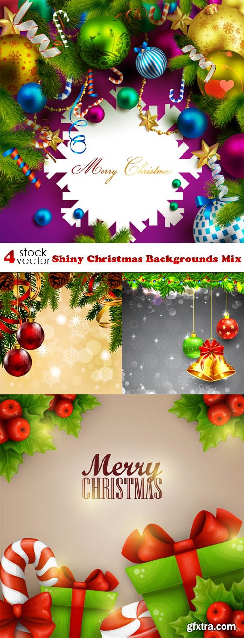 Vectors - Shiny Christmas Backgrounds Mix