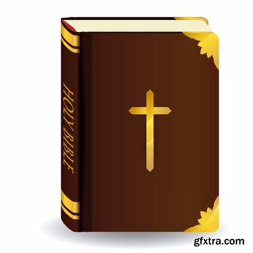 Collection of vector image bible holy scripture, Jesus Christ ancient book 25 EPS