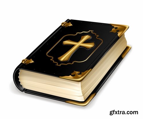 Collection of vector image bible holy scripture, Jesus Christ ancient book 25 EPS