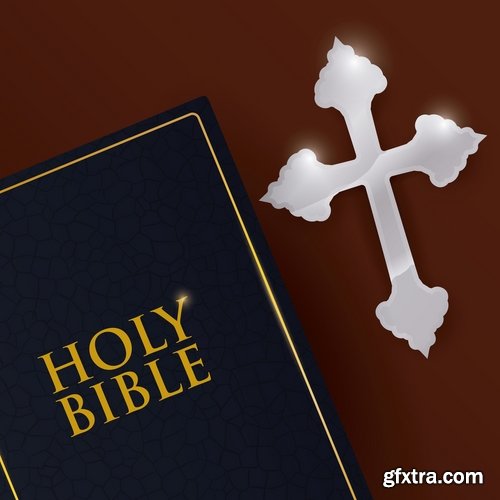 Collection of vector image bible holy scripture, Jesus Christ ancient book 25 EPS