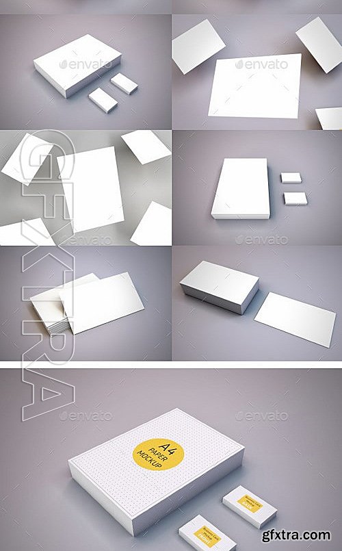 GraphicRiver - Realistic Business Card and A4 paper Mockup Pack 13192607