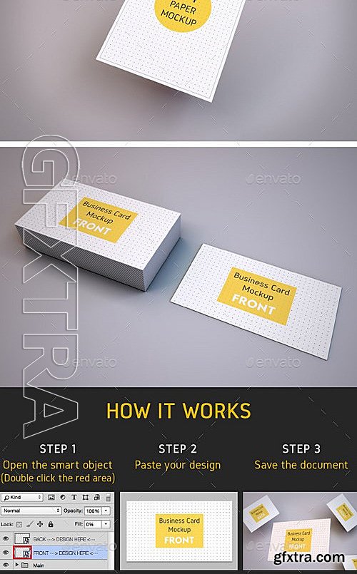 GraphicRiver - Realistic Business Card and A4 paper Mockup Pack 13192607