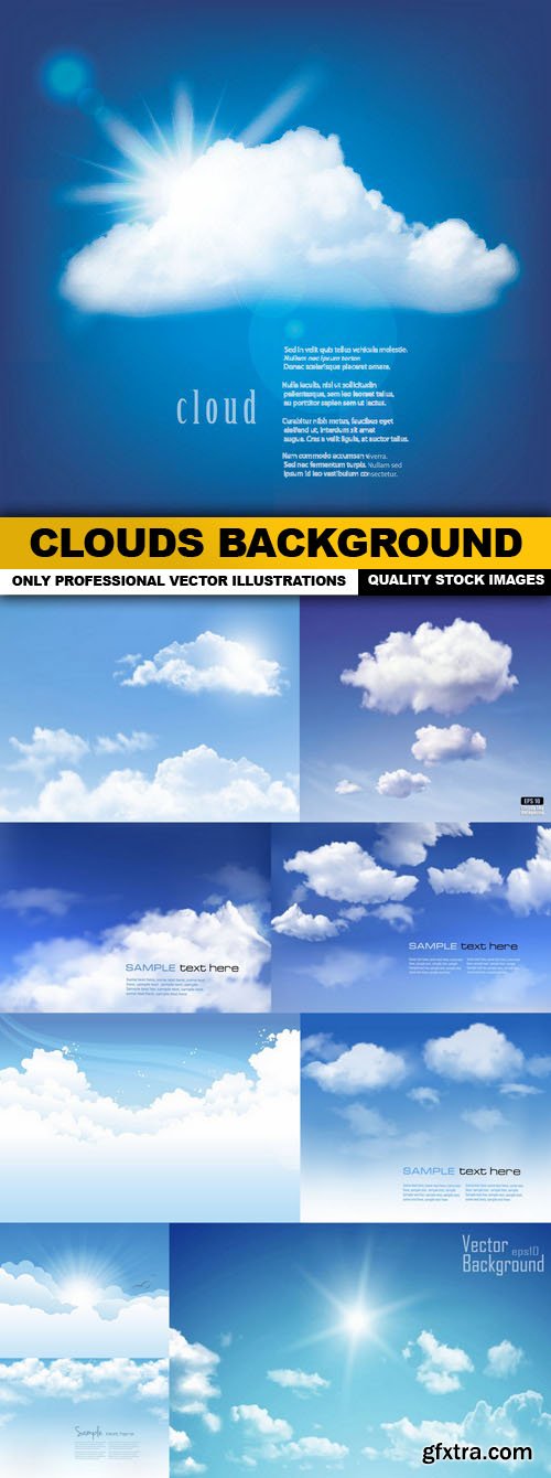 Clouds Background - 10 Vector