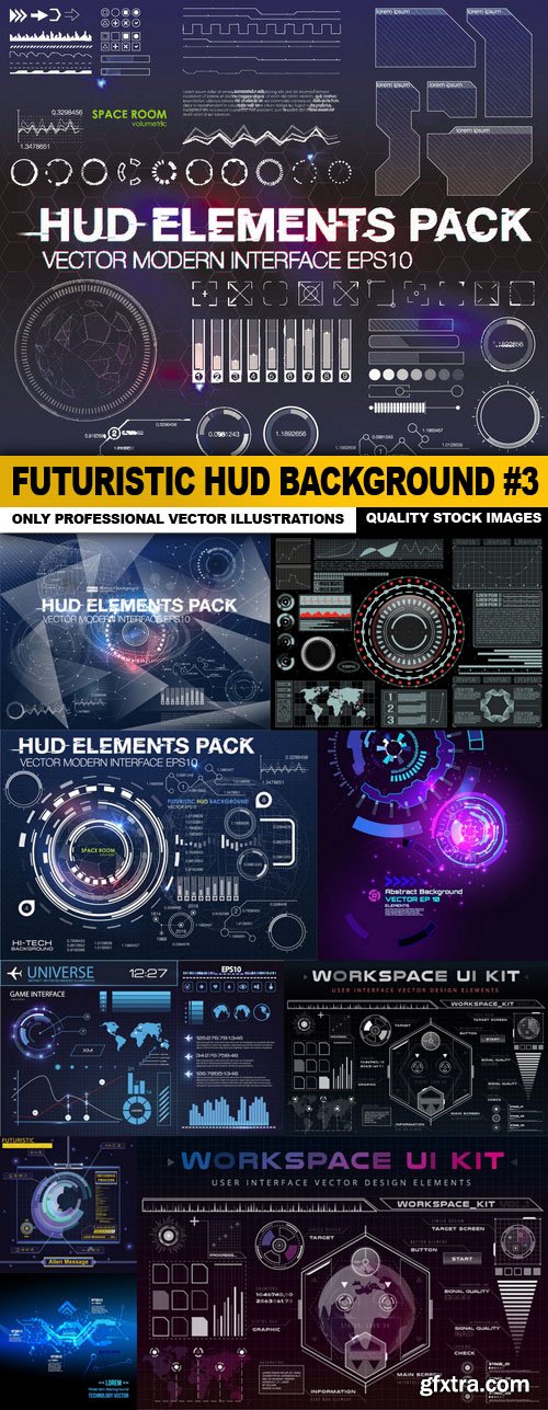 Futuristic HUD Background #3 - 10 Vector