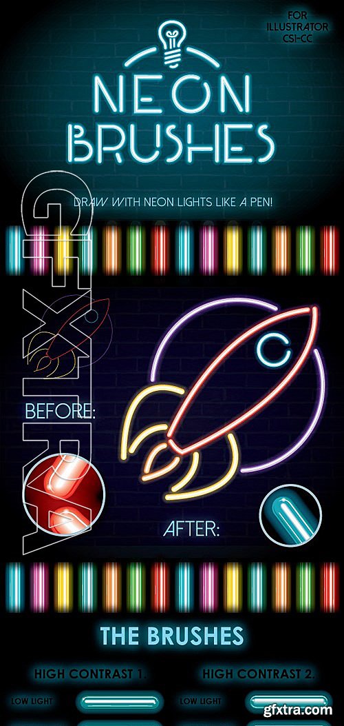 GraphicRiver - Neon Brushes 13195623