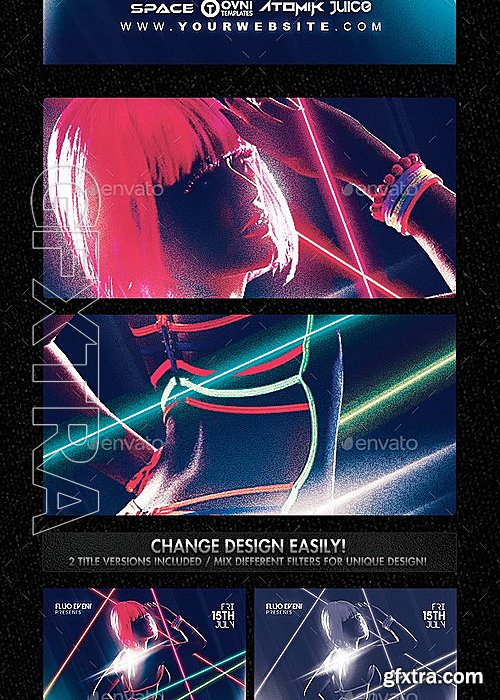 GraphicRiver - Neon Laser Fluo Light Sexy Flyer Template 13124617