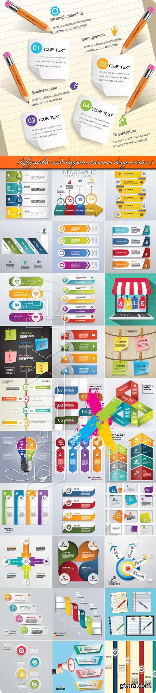 Infographic and diagram business design vector 9