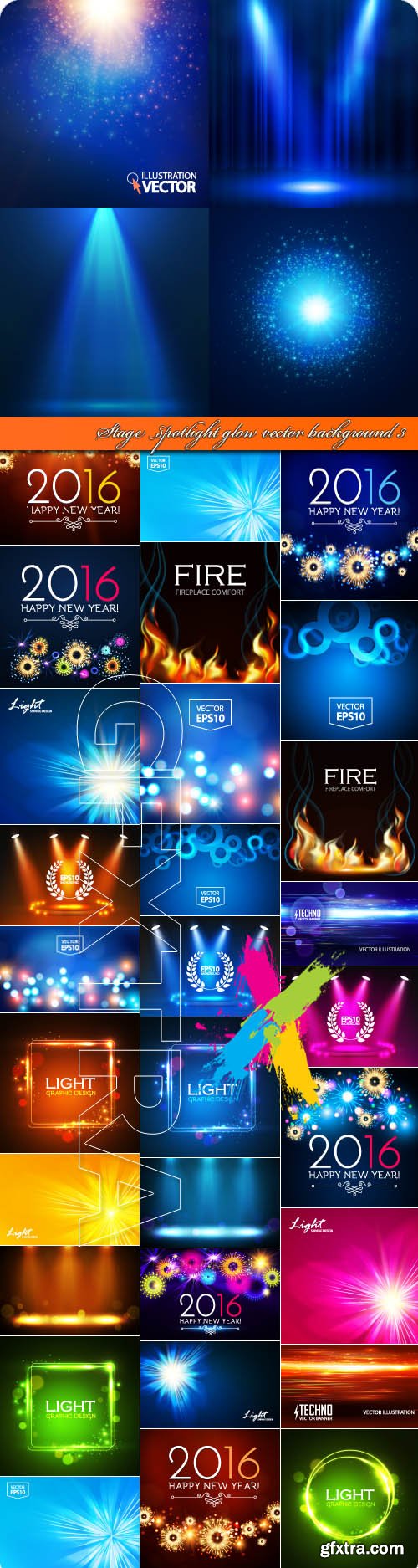 Stage spotlight glow vector background 3