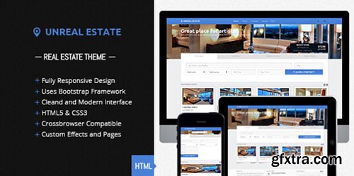 ThemeForest - Unreal Estate v1.0 - Responsive Real Estate template - 4790181