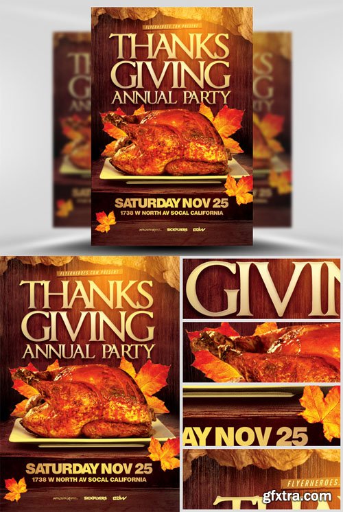 Thanksgiving Annual Party Flyer Template