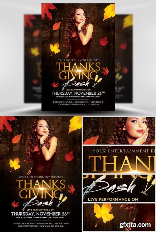 Thanksgiving Club Flyer Template