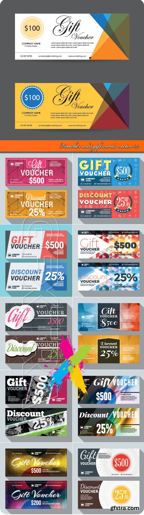 Voucher and gift cards vector 22