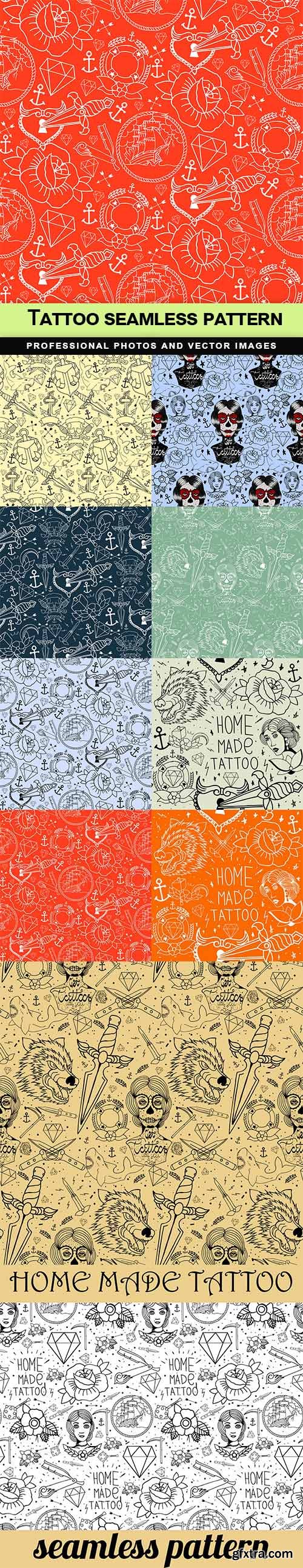 Tattoo seamless pattern - 10 EPS