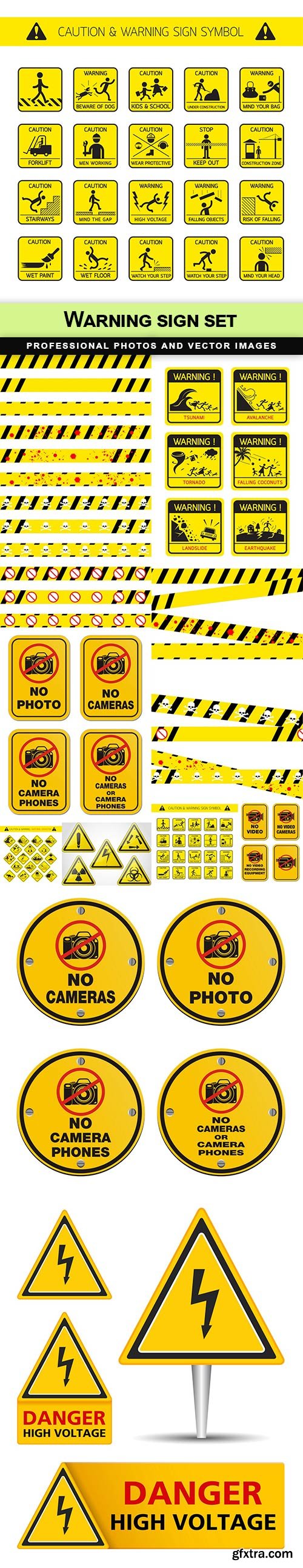 Warning sign set - 10 EPS