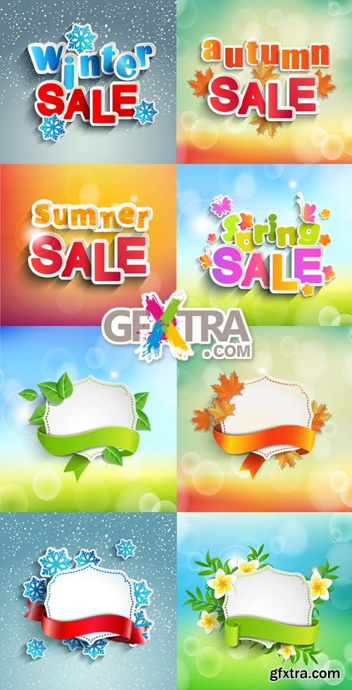 Seasonal Sale Banners Vector