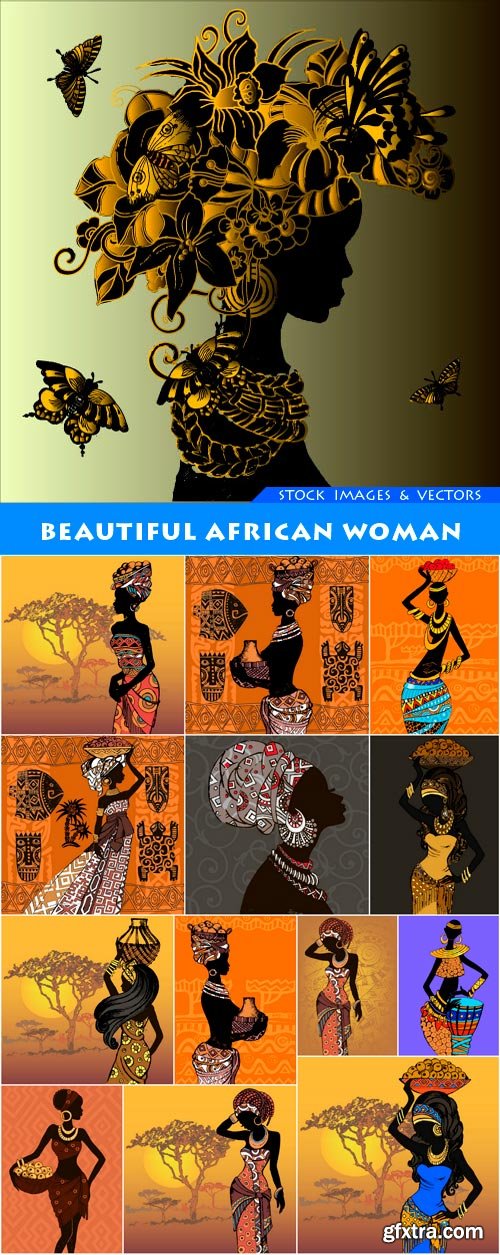 Beautiful african woman 14X EPS