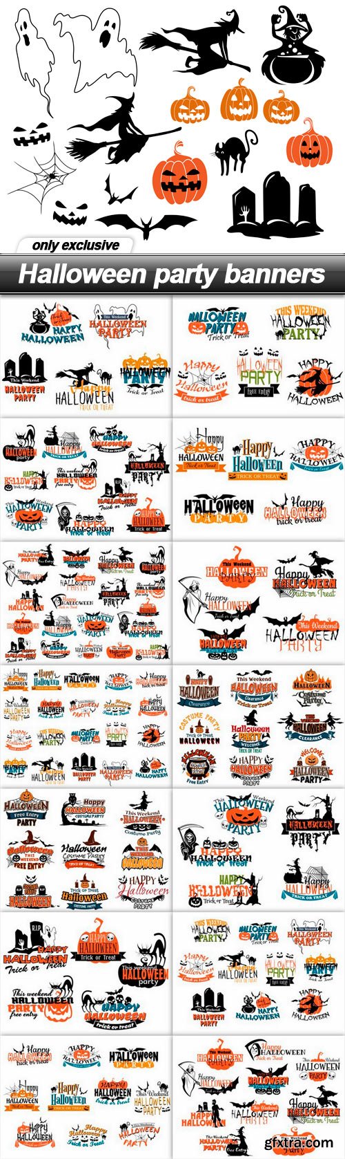 Halloween party banners - 15 EPS