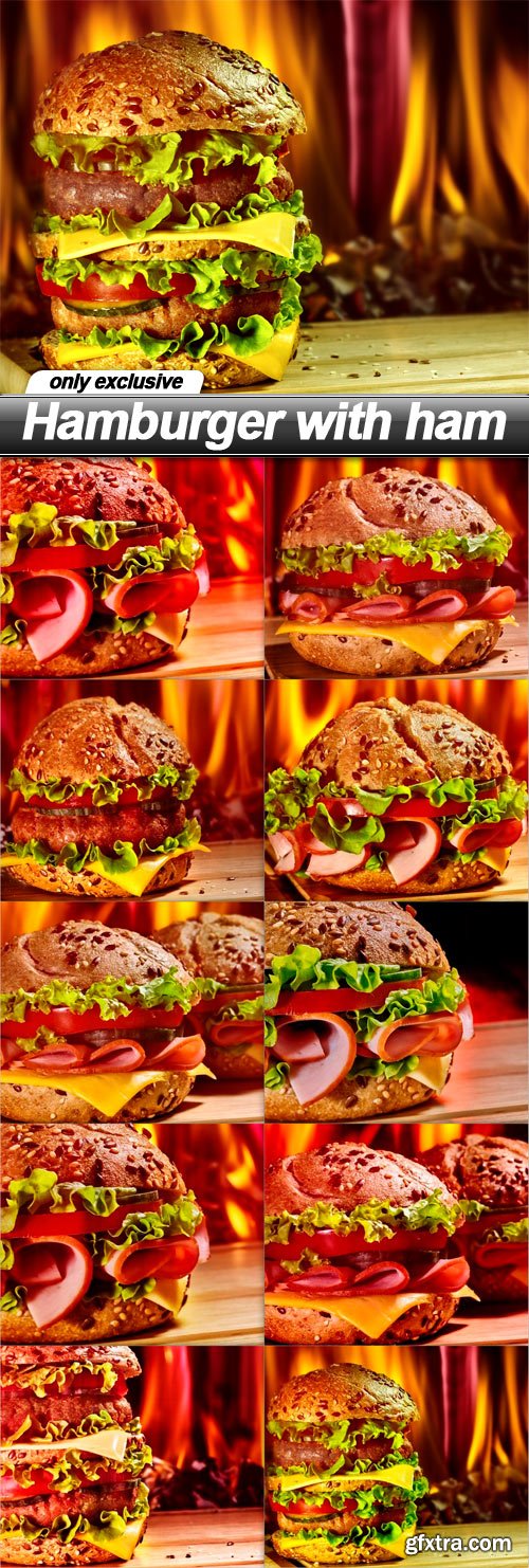 Hamburger with ham - 10 UHQ JPEG