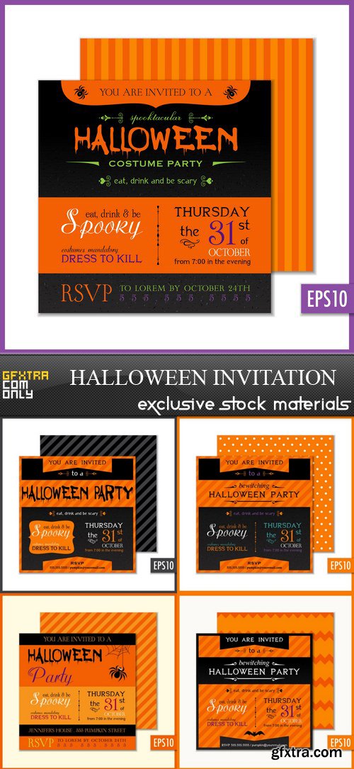 Halloween Invitation - 5xEPS