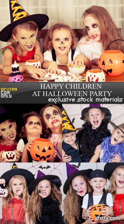 Happy Children at Halloween Party - 5 UHQ JPEG