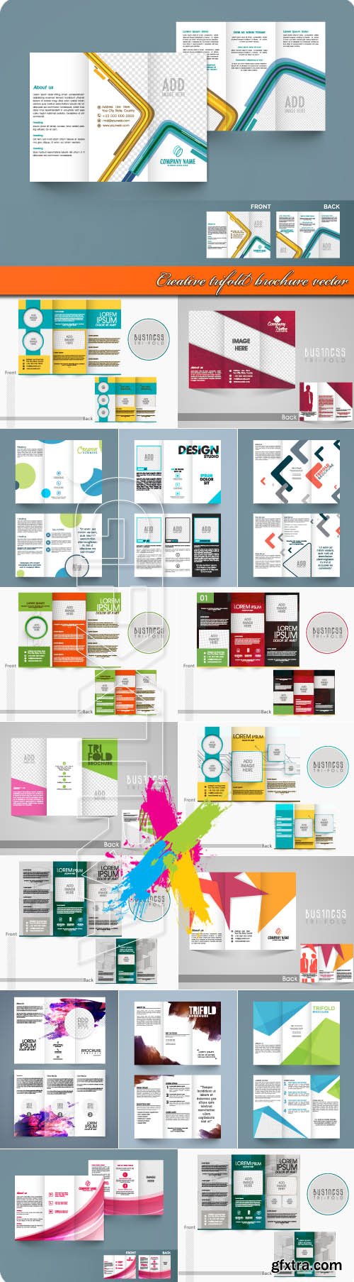 Creative tri fold brochure vector