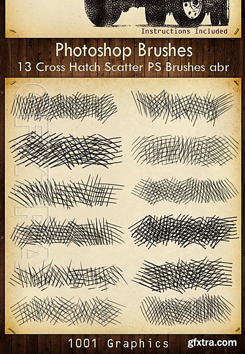 GraphicRiver - 13 Cross Hatch Scatter PS Brushes 13268249