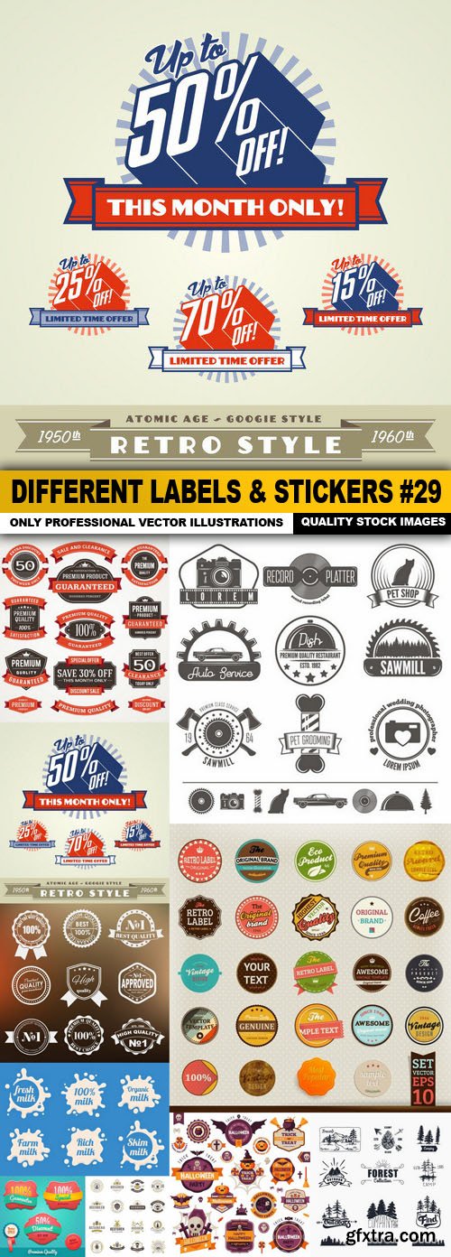 Different Labels &amp; Stickers #29 - 10 Vector