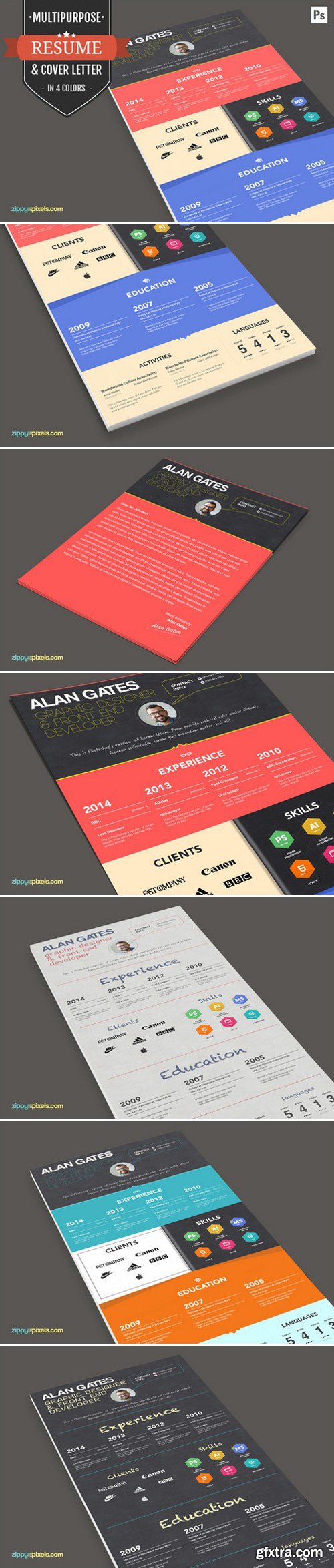 CM - Print Ready Resume / CV Template Set 394588