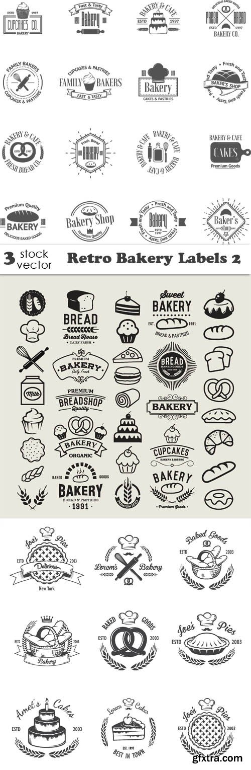 Vectors - Retro Bakery Labels 2