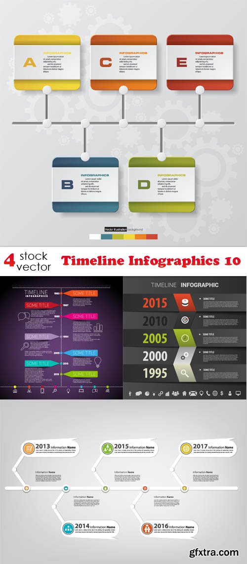 Vectors - Timeline Infographics 10