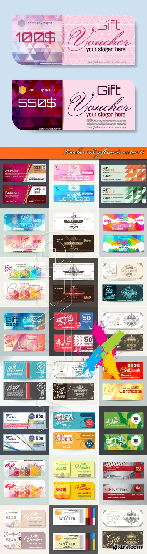 Voucher and gift cards vector 23