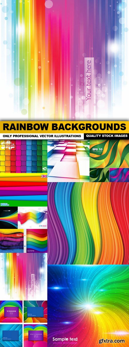 Rainbow Backgrounds - 12 Vector