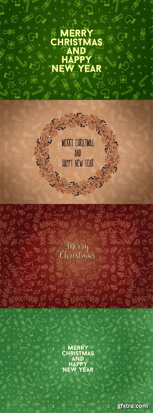 3 Christmas Cards PSD Template