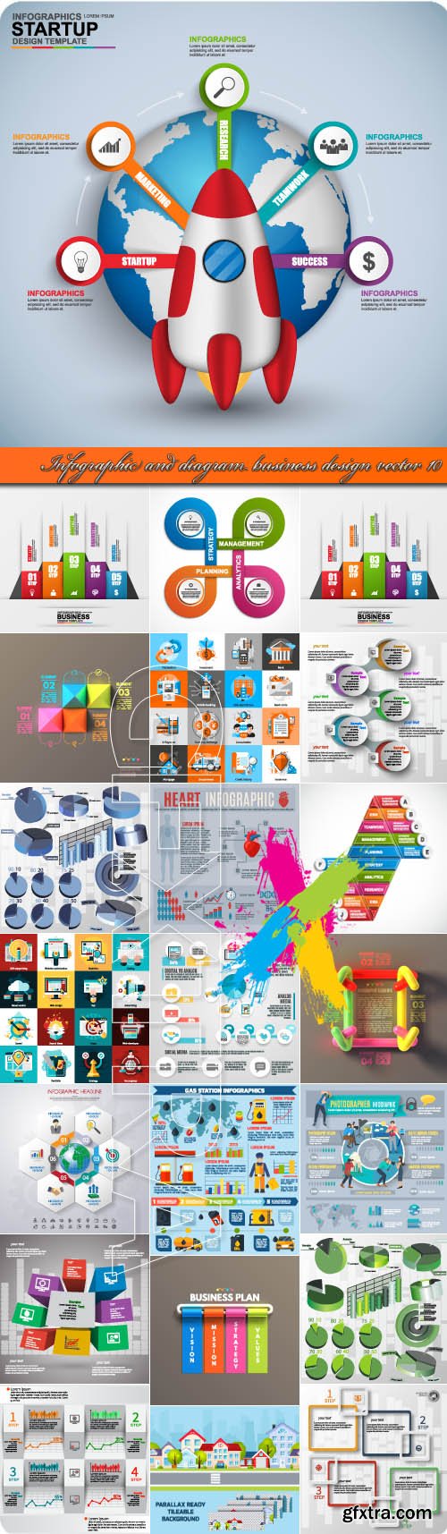 Infographic and diagram business design vector 10