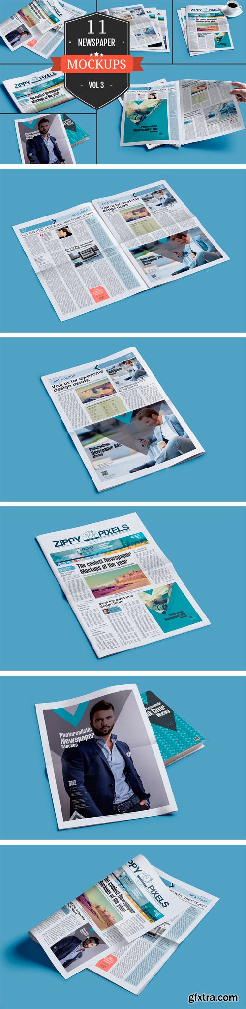 CM 351779 - Newspaper Mockup PSDs Vol. 3