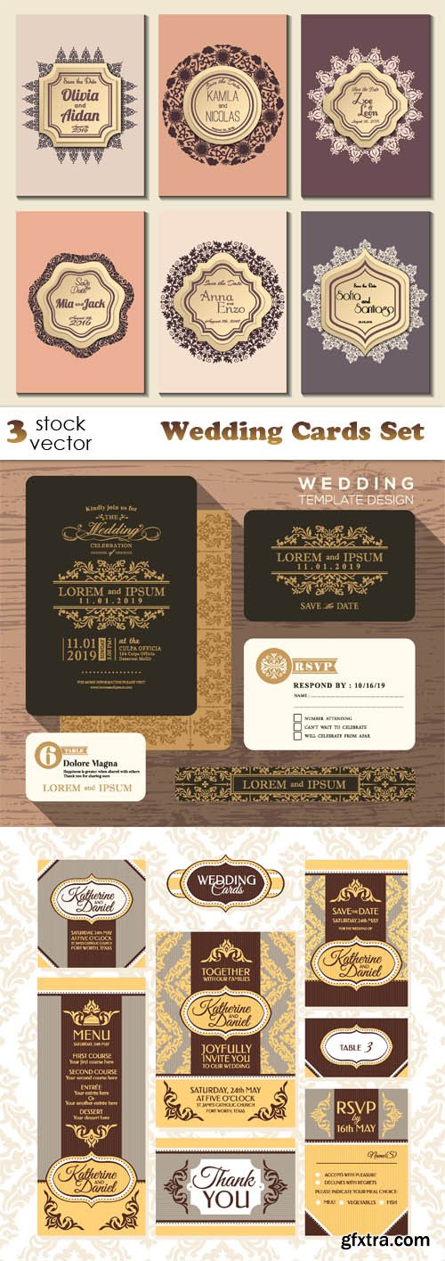 Vectors - Wedding Cards Set