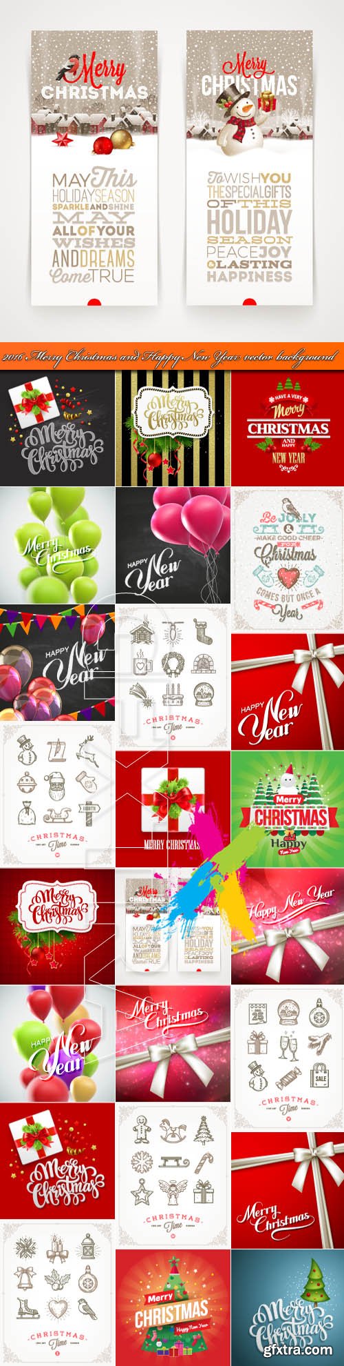 2016 Merry Christmas and Happy New Year vector background