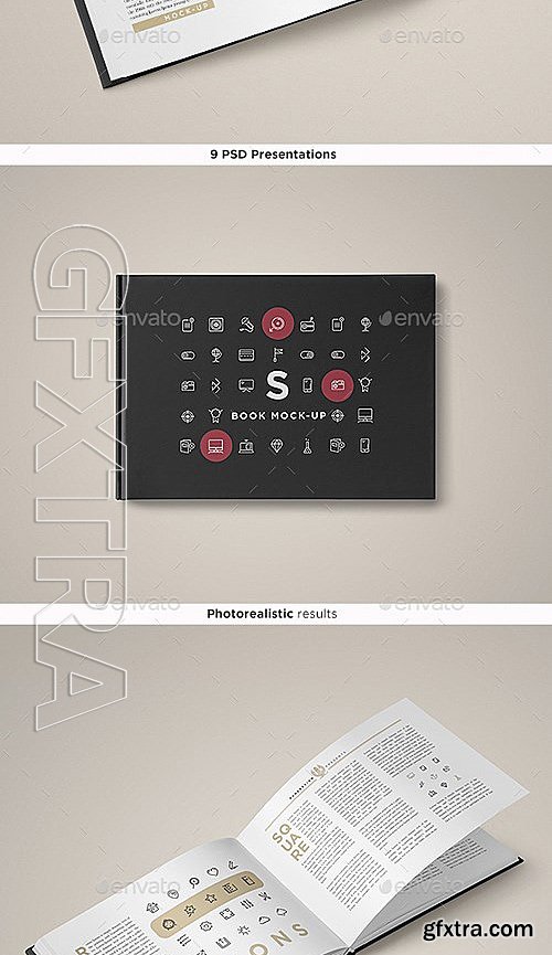 GraphicRiver - Landscape Book Mock-Up Set 13081963