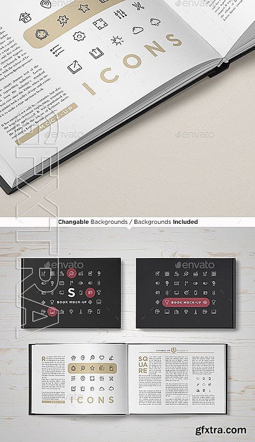 GraphicRiver - Landscape Book Mock-Up Set 13081963