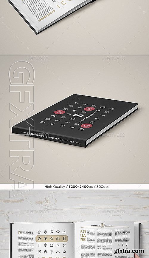 GraphicRiver - Landscape Book Mock-Up Set 13081963