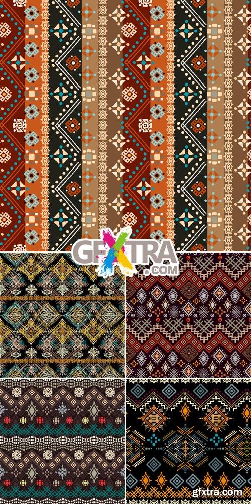 Ethnic Seamless Patterns Vector