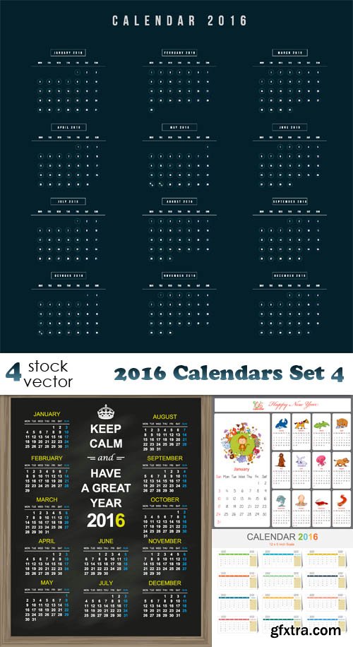 Vectors - 2016 Calendars Set 4