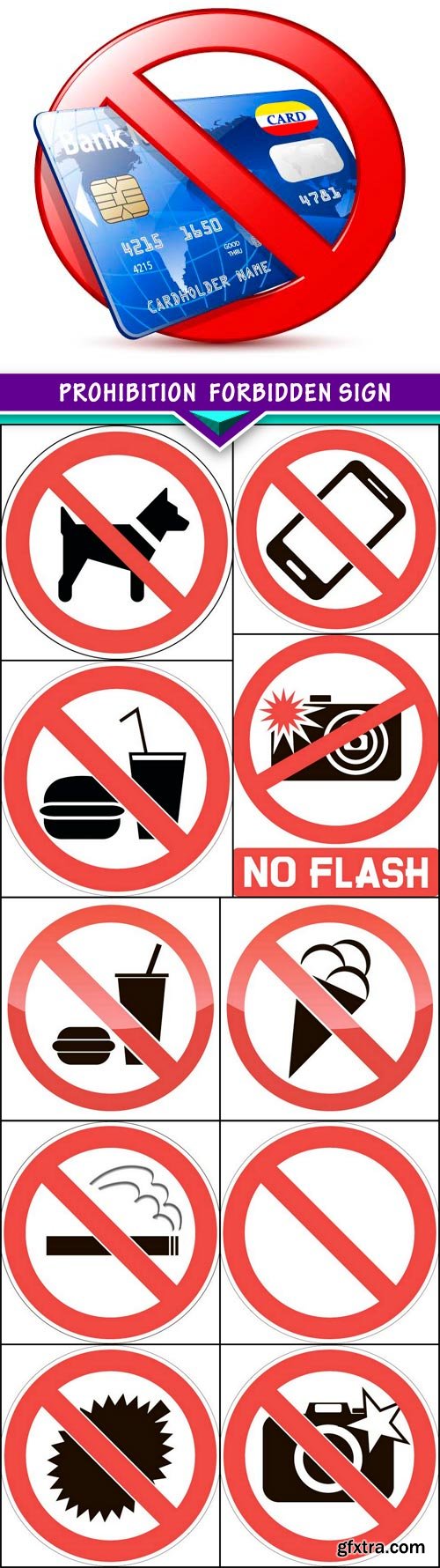 Prohibition  forbidden sign 11x EPS