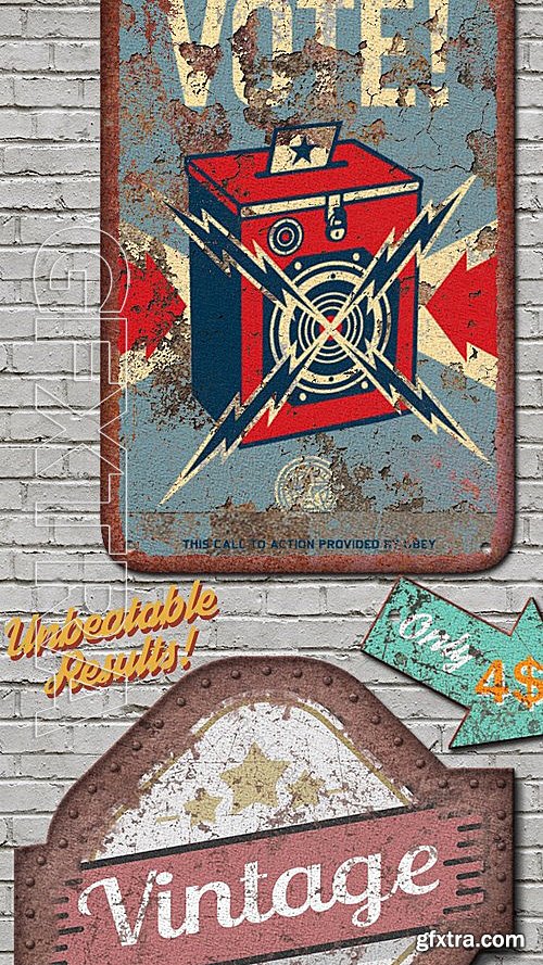 GraphicRiver - Vintage Metal Sign Photoshop Action 13296572