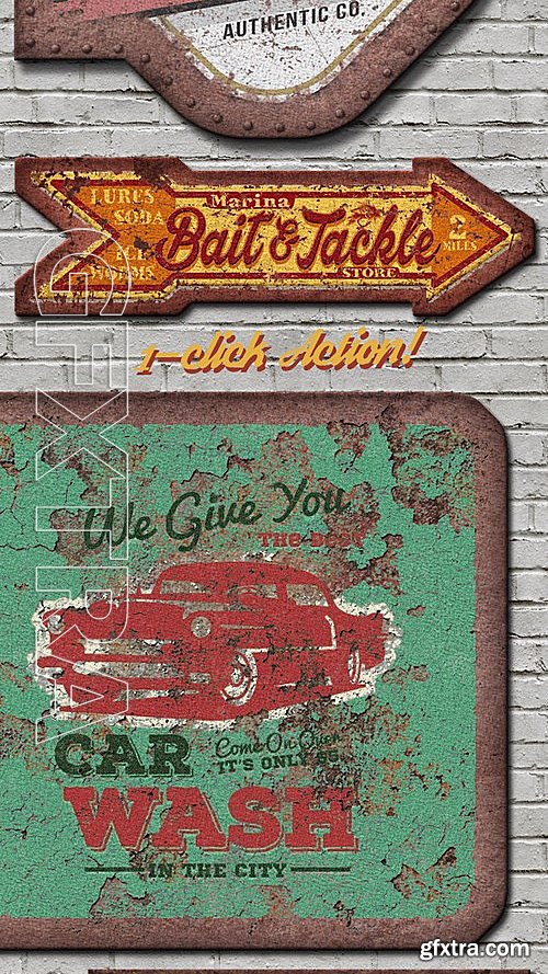 GraphicRiver - Vintage Metal Sign Photoshop Action 13296572