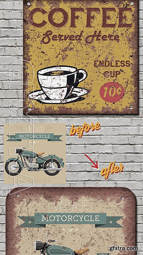 GraphicRiver - Vintage Metal Sign Photoshop Action 13296572