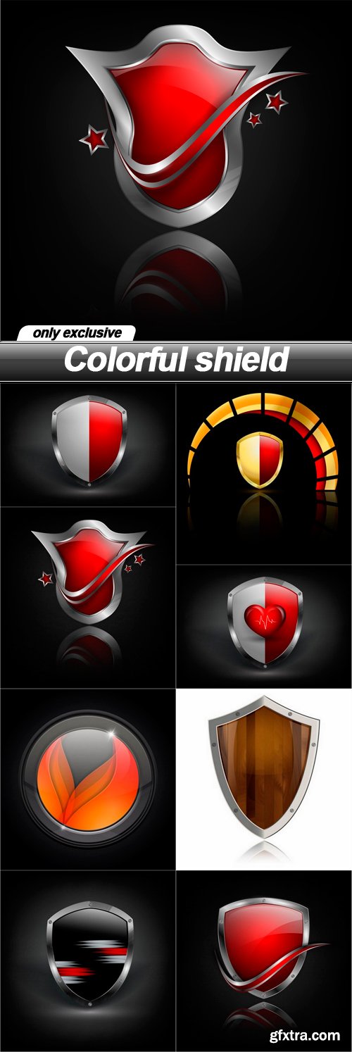 Colorful shield - 8 EPS